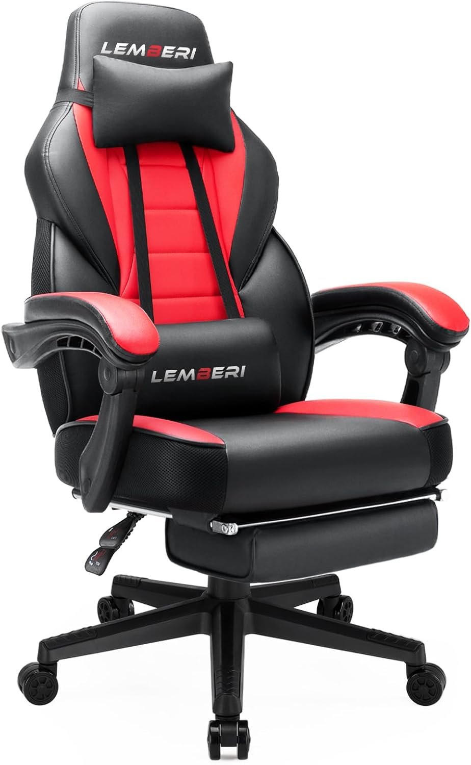 LEMBERI Video Game Chairs with footrest, Big and Tall Gamer Chair for Adults, 400lb Capacity, Racing Style Computer Chair with Headrest and Lumbar Support - Image 9