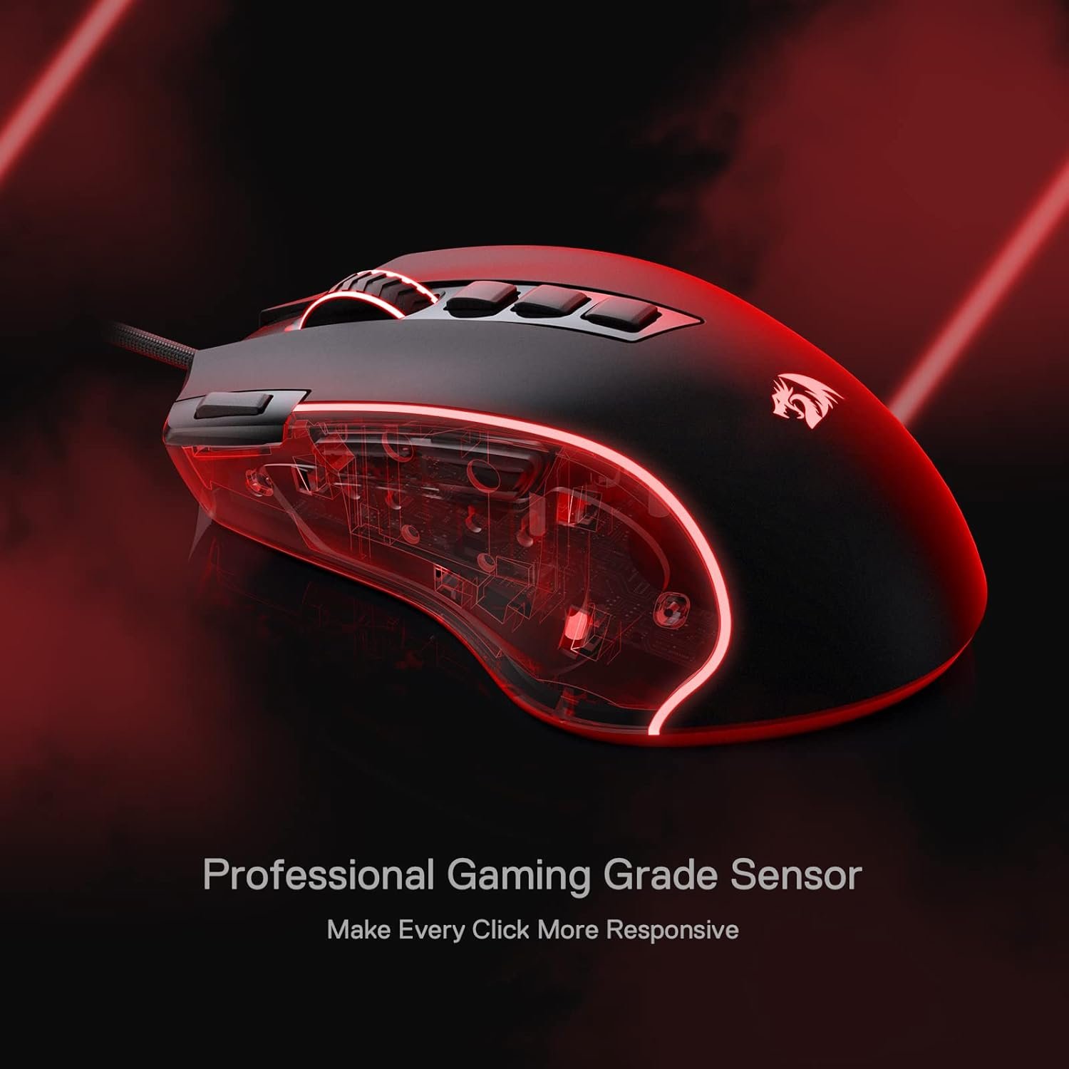 Redragon M612 Predator RGB Gaming Mouse, 8000 DPI Wired Optical Mouse with 11 Programmable Buttons & 5 Backlit Modes, Software Supports DIY Keybinds Rapid Fire Button - Image 5