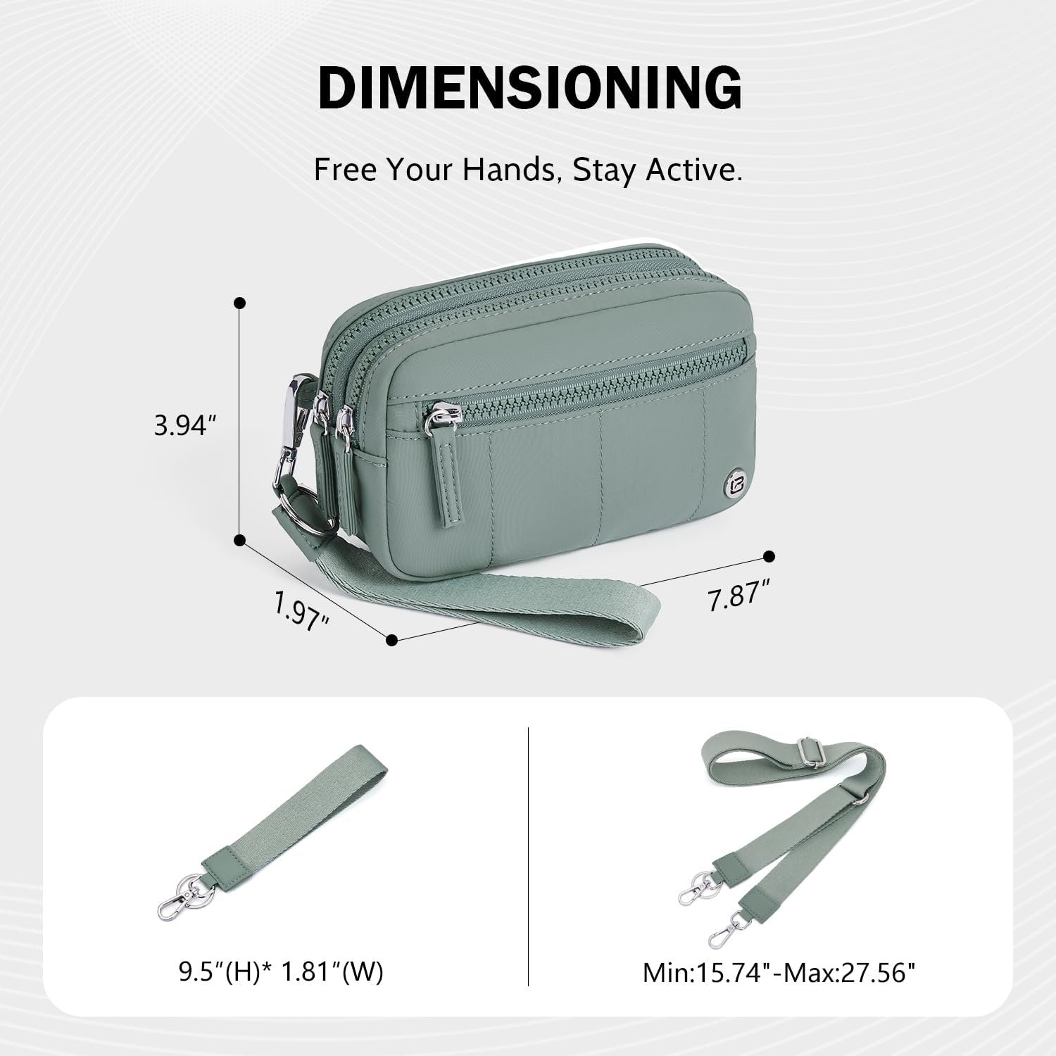 POIUGOYA Small Nylon Crossbody Bags for Women,RFID Wristlet Purse Built in Wallet, 4 Zipper Crossbody Wallet Phone Organizer - Image 7