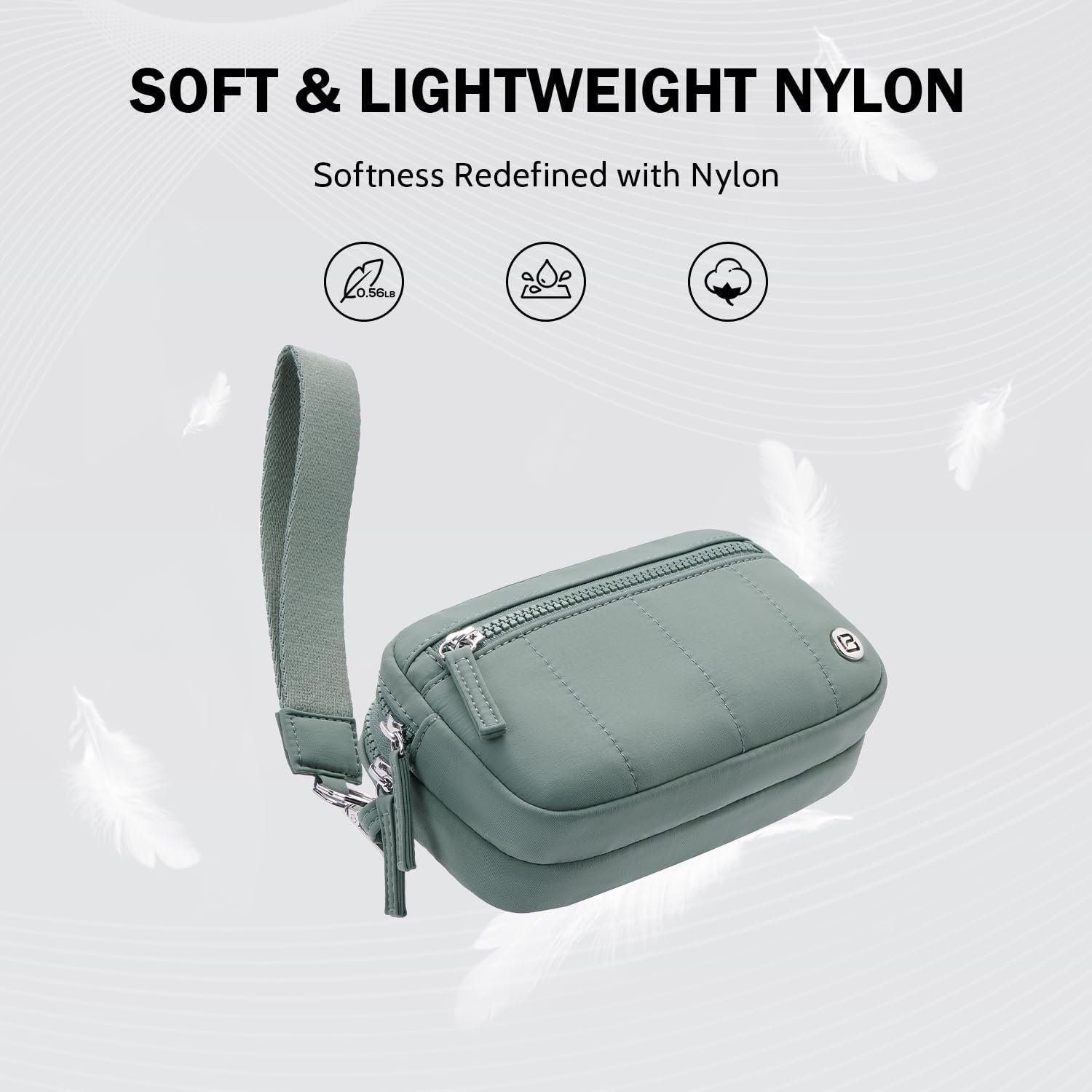 POIUGOYA Small Nylon Crossbody Bags for Women,RFID Wristlet Purse Built in Wallet, 4 Zipper Crossbody Wallet Phone Organizer - Image 4