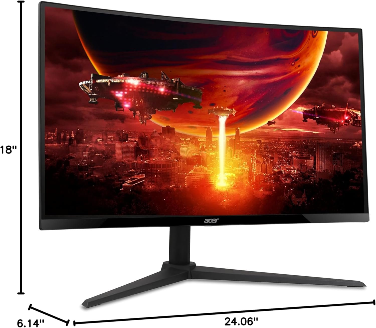 Acer Nitro 27 Inch 1500R Curved Zero-Frame Full HD (1920 x 1080) Gaming Monitor | AMD FreeSync Premium | Up to 280Hz Refresh | 1ms VRB | 1 x Display Port 1.4 and 2 x HDMI 2.0 Ports | XZ270 - Image 16