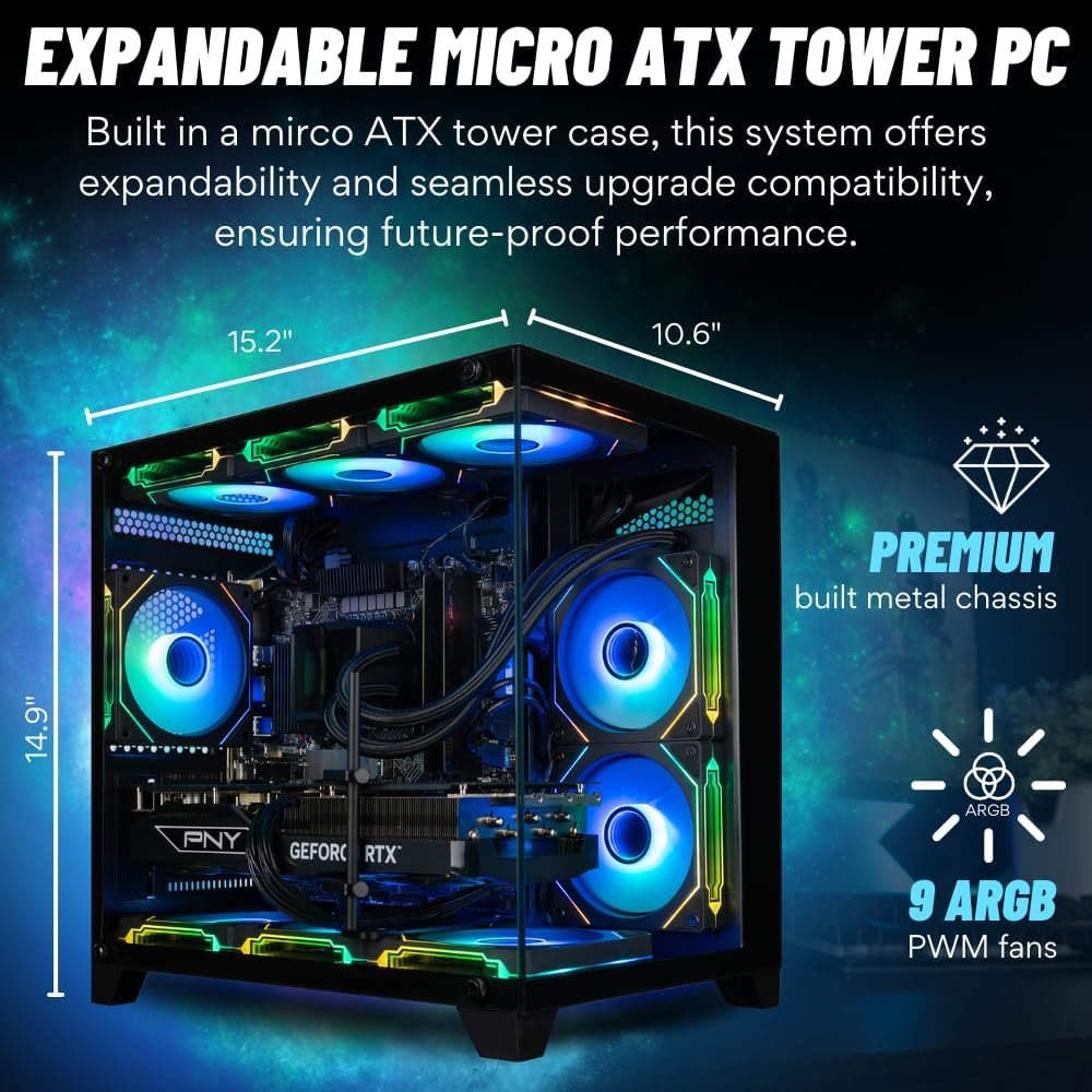 Panorama Gaming PC Desktop (NVD GeForce RTX 5080, Intel 24-Core i9-14900KF Processor, 96GB DDR5 RAM, 2x2TB Gen4 NVMe SSD, WiFi 6E, HDMI, Windows 11 Pro) Best 2025 Prebuilt Tower RGB Gamer Computer - Image 8