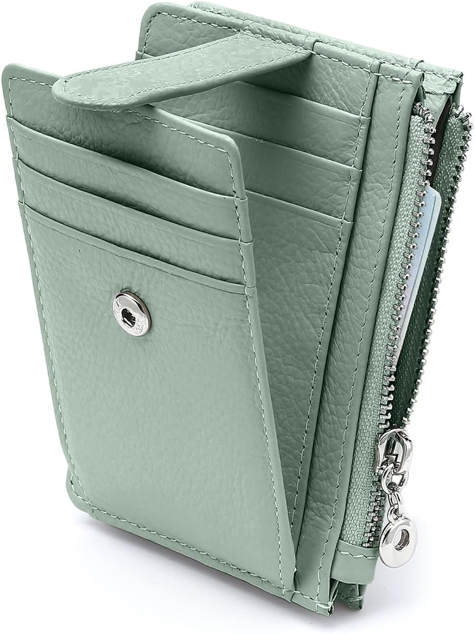 Slim Wallet for Women Thin Womens Card Holder RFID Blocking Genuine Leather Small Wallets - Image 2