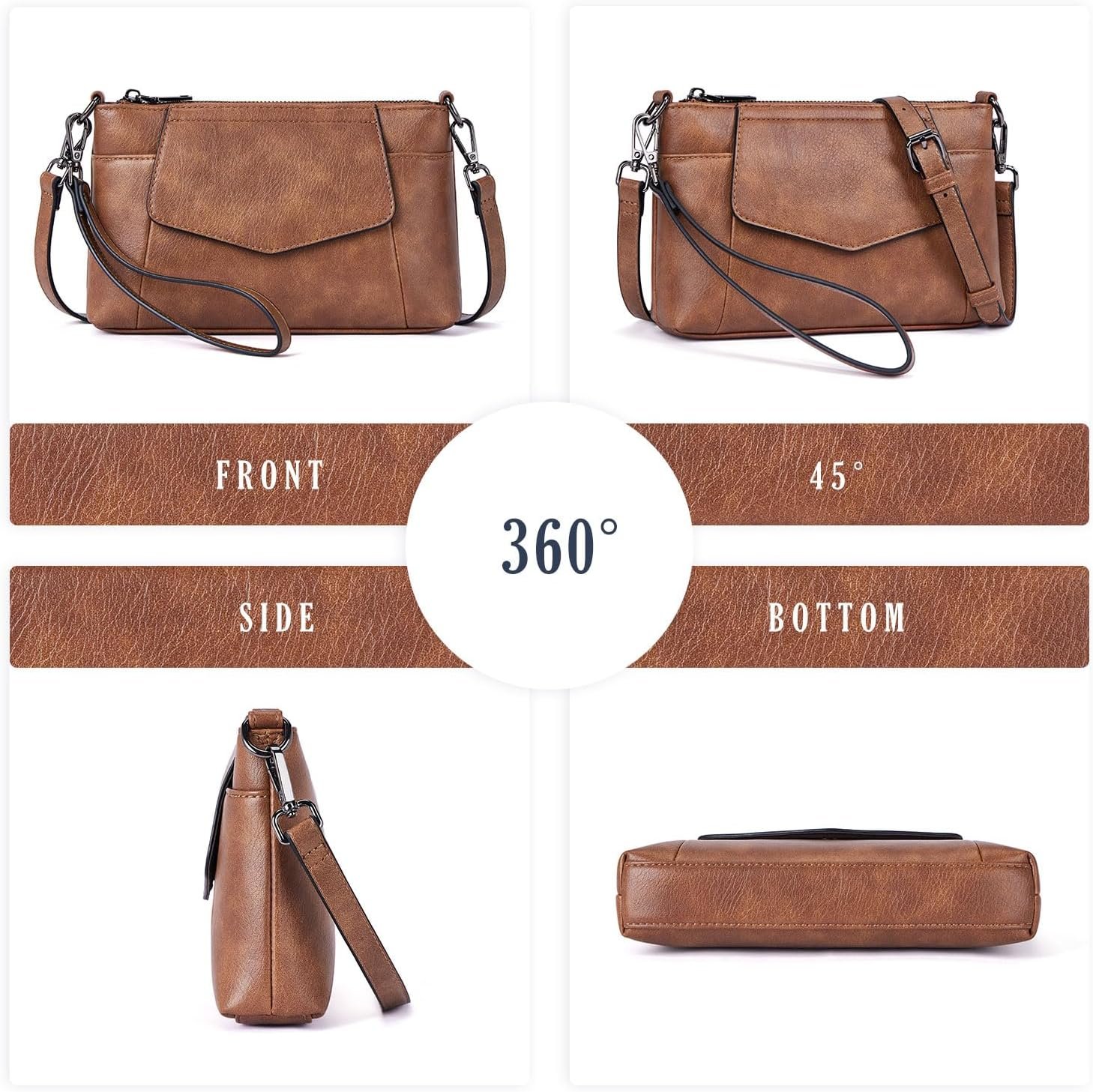 Small Crossbody Bags for Women, Cell Phone Bag Mini Over Wristlets Handbag Wallet Purse with Card Slots - Image 7