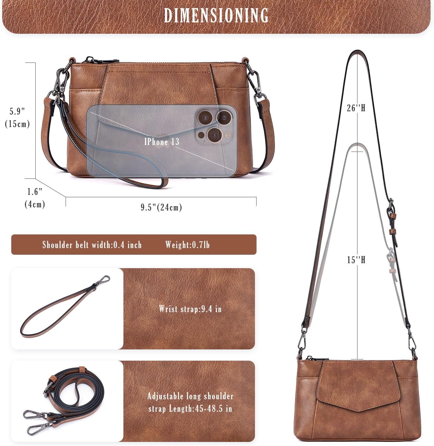 Small Crossbody Bags for Women, Cell Phone Bag Mini Over Wristlets Handbag Wallet Purse with Card Slots - Image 4