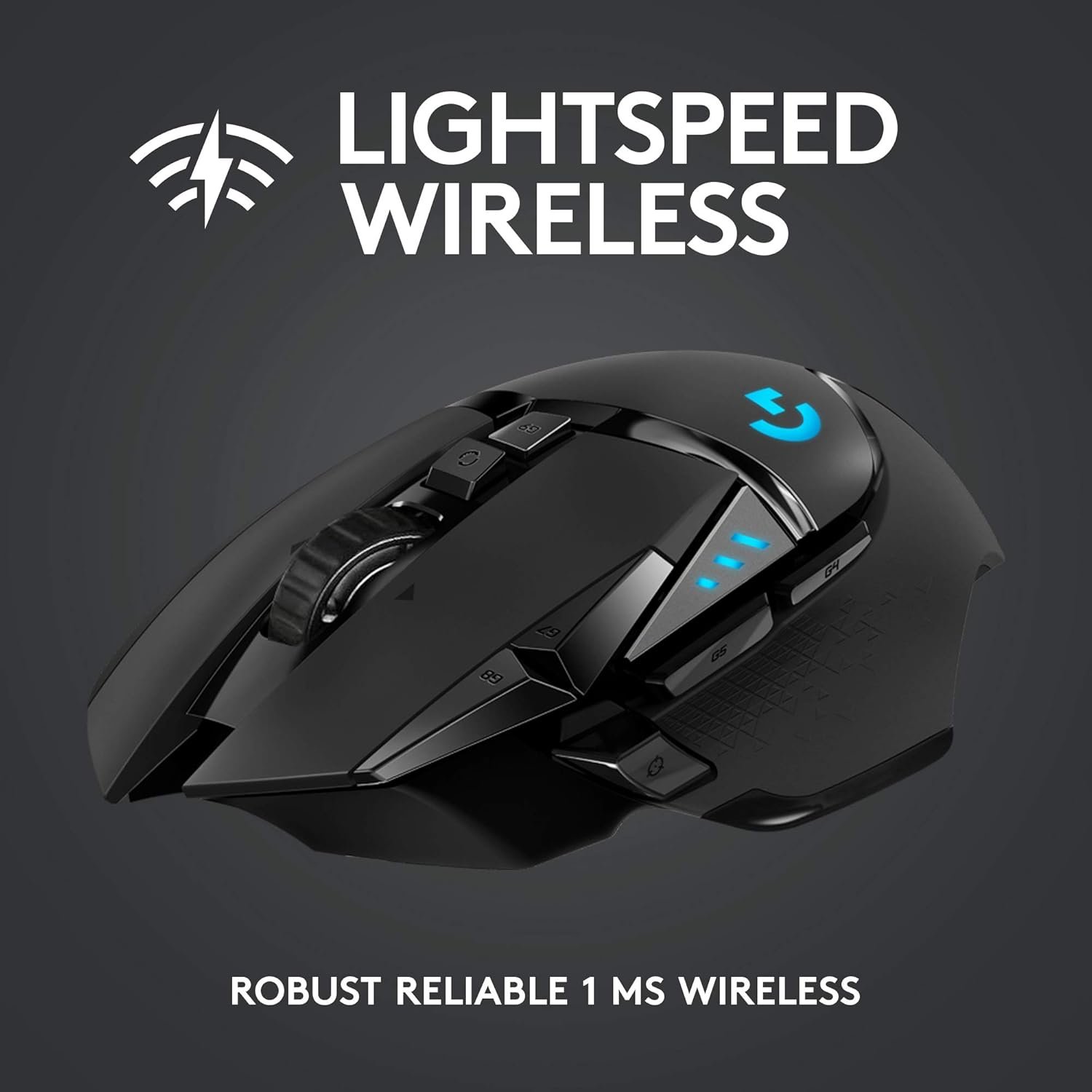 Logitech G502 Lightspeed Wireless Gaming Mouse with Hero 25K Sensor, PowerPlay Compatible, Tunable Weights and Lightsync RGB - Black - Image 3