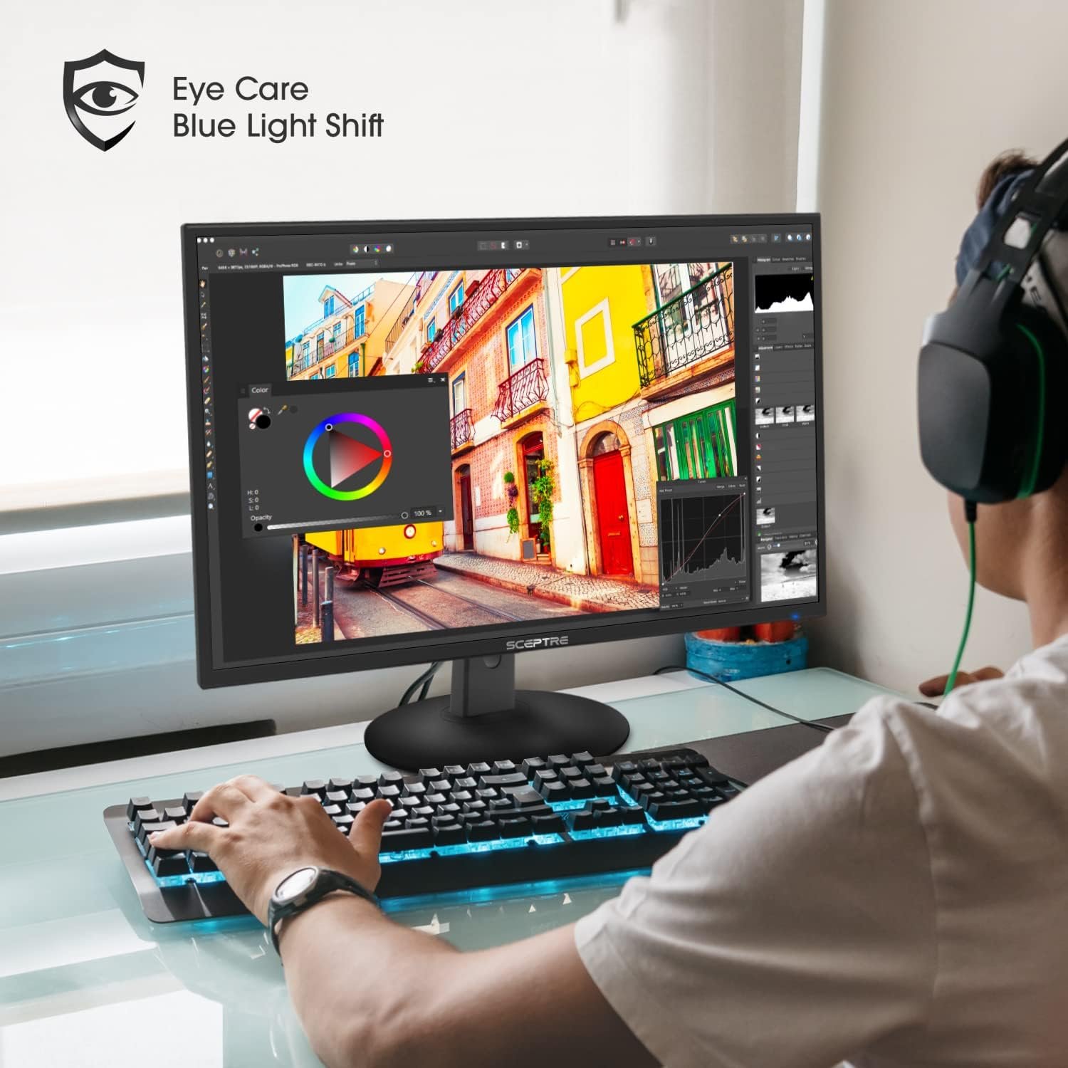 Sceptre 20" 1600x900 75Hz Ultra Thin LED Monitor 2x HDMI VGA Built-in Speakers, Machine Black Wide Viewing Angle 170° (Horizontal) / 160° (Vertical) - Image 7