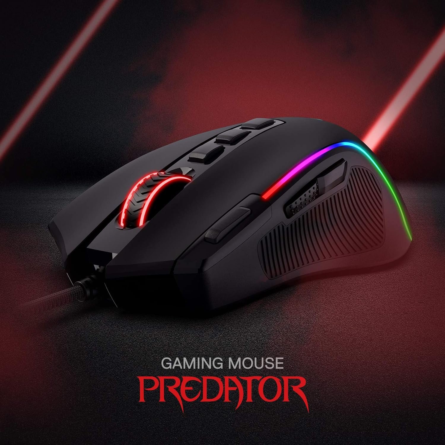 Redragon M612 Predator RGB Gaming Mouse, 8000 DPI Wired Optical Mouse with 11 Programmable Buttons & 5 Backlit Modes, Software Supports DIY Keybinds Rapid Fire Button - Image 3