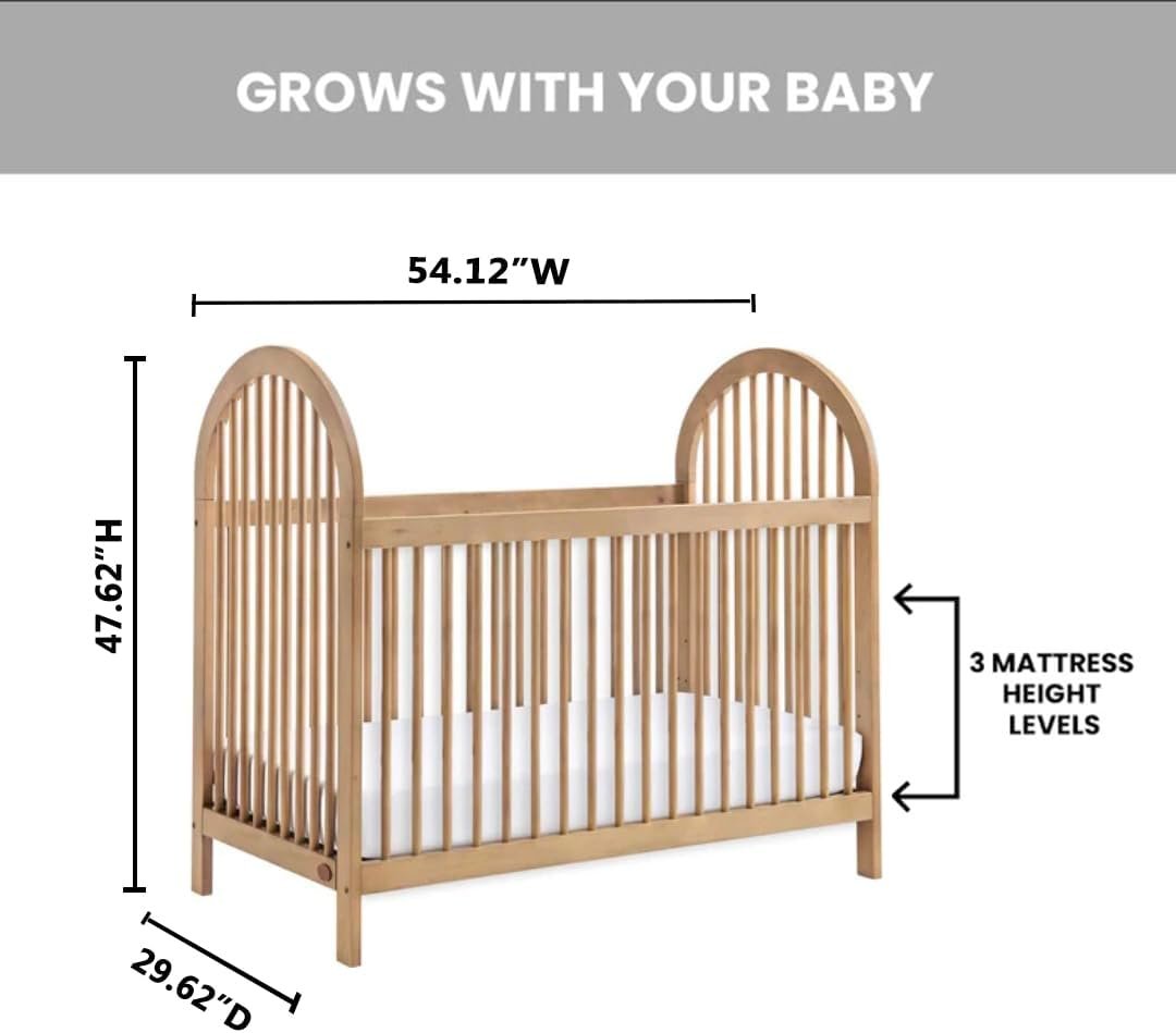 Soho Baby Everlee 3-in-1 Island Crib, Honey Wood - Image 5