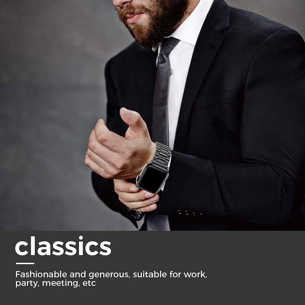 EPULY Metal Band Compatible with Apple Watch Band 49mm 46mm 45mm 44mm 42mm 41mm 40mm 38mm Men & Women, Business Stainless Steel Strap for iWatch Bands Ultra 2, SE, Ultra Series 9 8 7 6 5 4 3 2 1 - Image 4