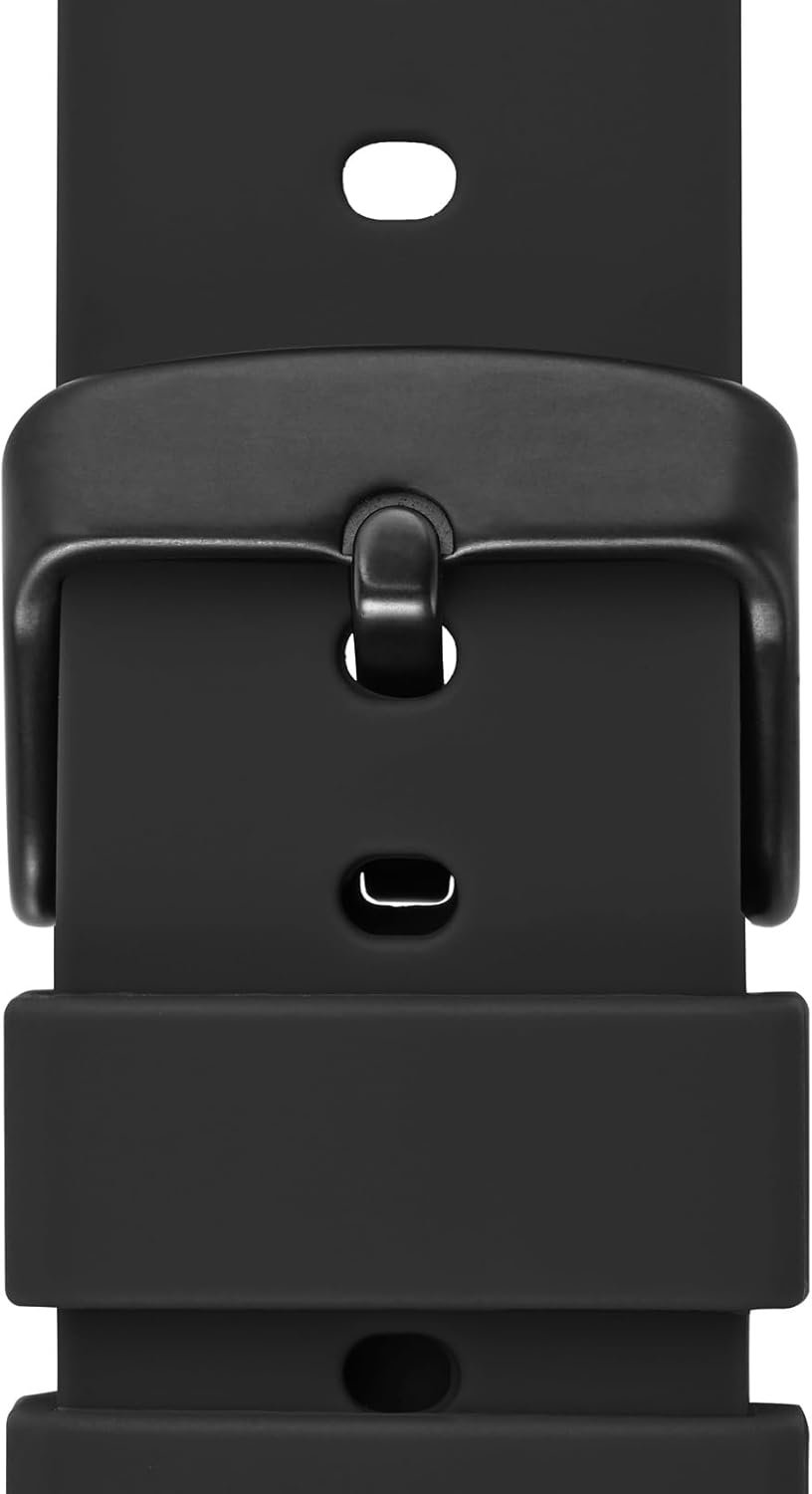 WOCCI 20mm Silicone Watch Band, Quick Release Rubber Replacement Strap with Black Stainless Steel Buckle (Black) - Image 10