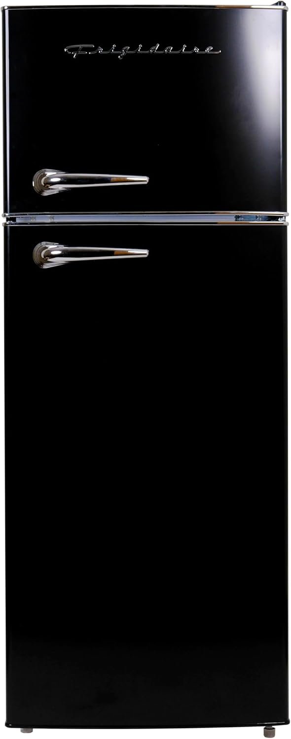 Frigidaire EFR786 Retro Apartment Size Refrigerator with Top Freezer - 2 Door Fridge with 7.5 Cu Ft of Storage Capacity, Adjustable Spill-Proof Shelves, Door & Crisper Bins, Black - Image 2