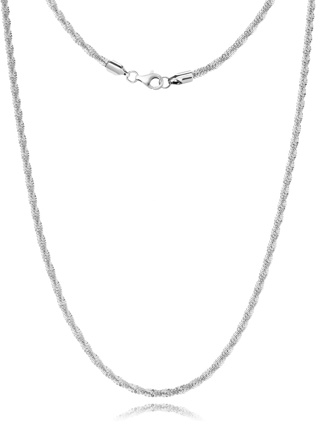 Silver Chain Necklace for Women, 2mm/3mm Box Chains for Women, 18/20 inch, Trendy Jewelry Gifts for Mom Friends - Image 2