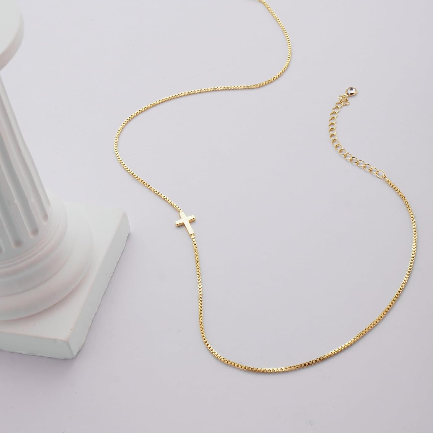 Cross Necklace for Women 14K Real Gold Silver Plated Dainty Small Cross Pendant Choker Simple Trendy Cute Cross Charm Chain Necklace Faith Jewelry Religious Minimalist Gift - Image 9