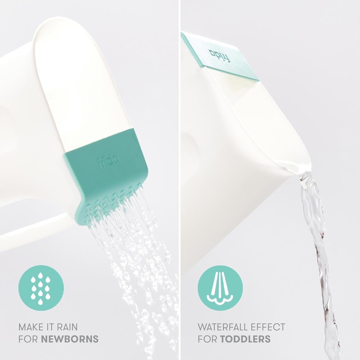 Frida Baby Control The Flow Bath Rinse Cup | Rinser Cup to Wash Hair + Body | Rinser Cup for Bath Time with Easy Grip Handle + Removable Rain Shower - Image 5