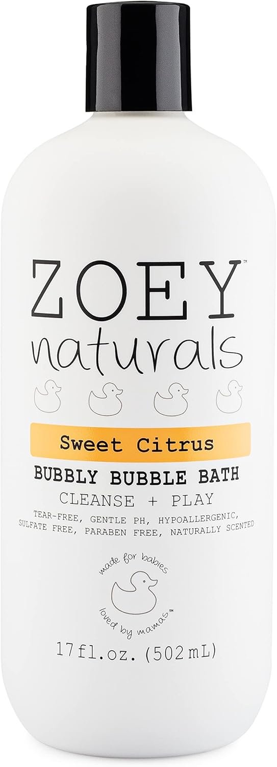 Zoey Naturals - Sweet Citrus Bubble Bath for Kids & Babies - Organic Tear-Free, Non-Toxic Toddler Soap with Moisturizing Aloe & Avocado Oil - Long Lasting Bubbles - Made in USA, 17 oz - Image 2