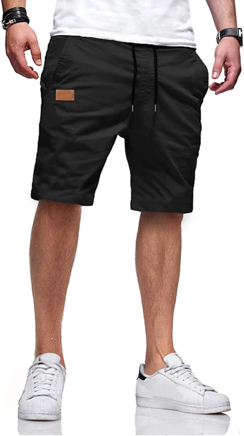 JMIERR Mens Casual Shorts - Cotton Drawstring Summer Beach Stretch Twill Chino Golf Shorts - Image 2