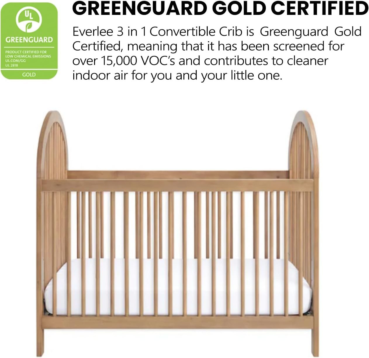Soho Baby Everlee 3-in-1 Island Crib, Honey Wood - Image 7