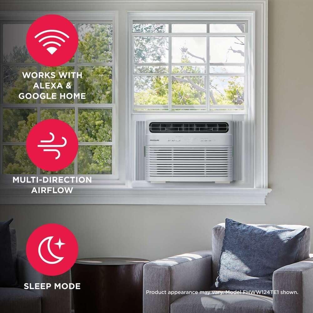 Frigidaire 14,300 BTU Smart Window Air Conditioner with Wi-Fi, Cools Up to 700 Sq. Ft., Remote Control, Quiet Operation, Eco Mode, 3 Fan Speeds, White - Image 11