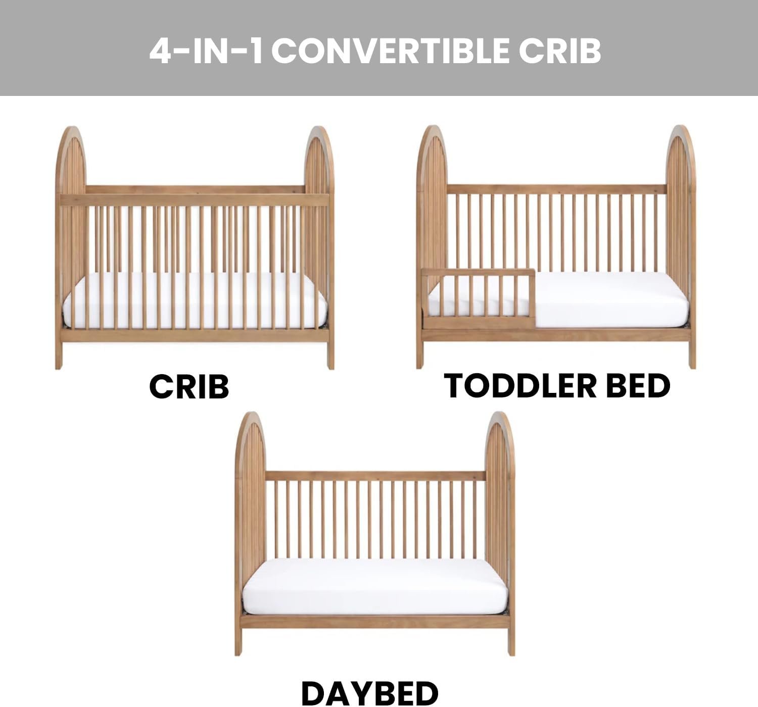 Soho Baby Everlee 3-in-1 Island Crib, Honey Wood - Image 4