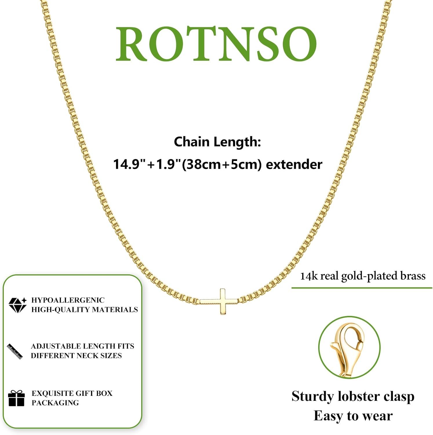 Cross Necklace for Women 14K Real Gold Silver Plated Dainty Small Cross Pendant Choker Simple Trendy Cute Cross Charm Chain Necklace Faith Jewelry Religious Minimalist Gift - Image 6