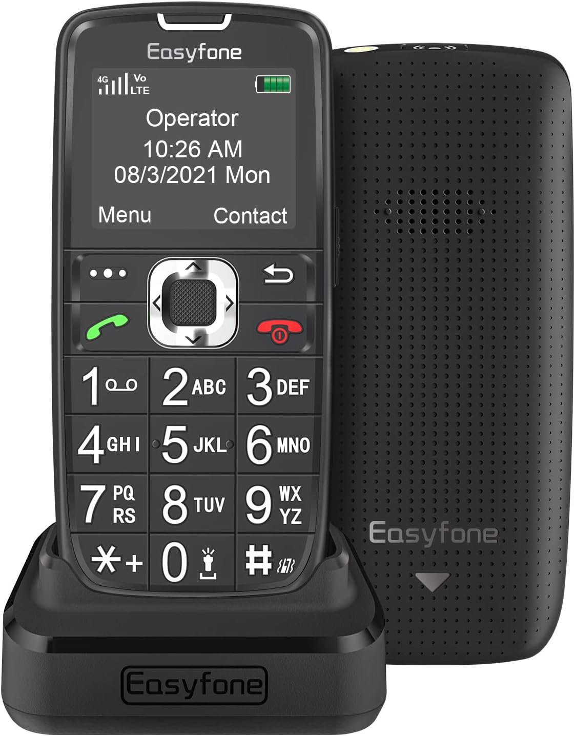 Easyfone Prime-A6 4G Unlocked Feature Cell Phone, Easy-to-Use Clear Sound GSM Dumbphone with an Easy Charging Dock - Image 2