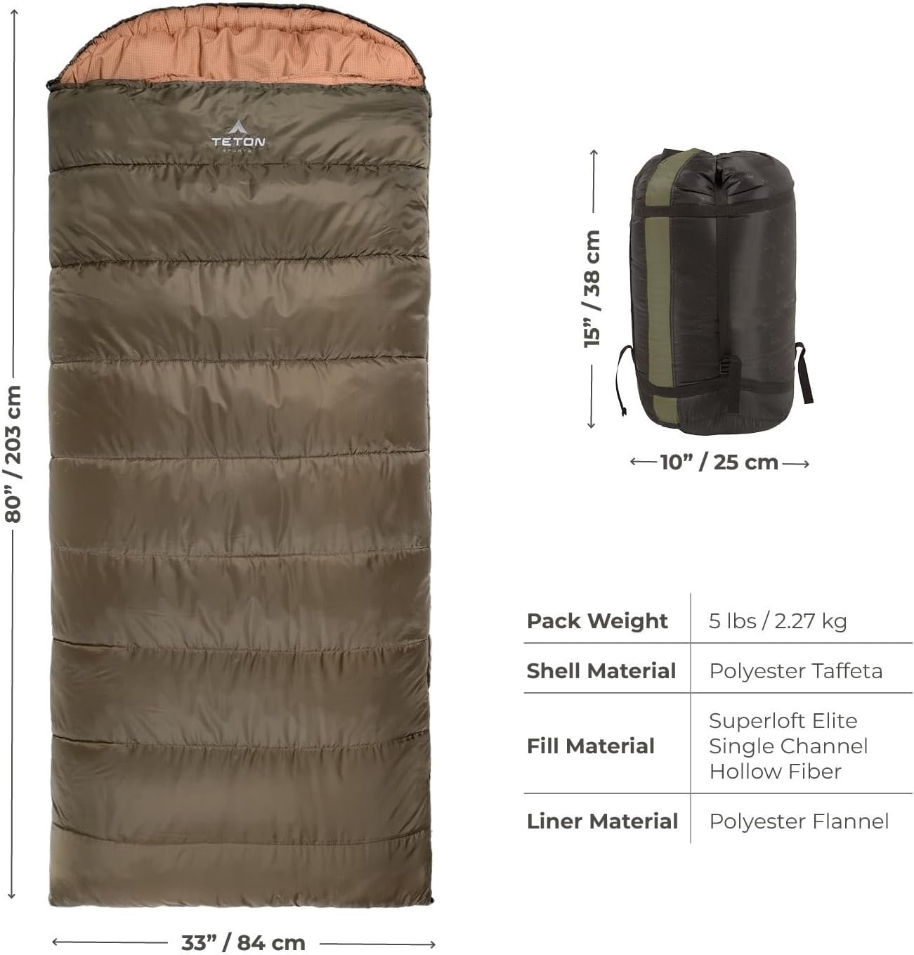 Teton Celsius Regular, -25F, 20F, 0F Degree Sleeping Bags, All Weather Bag for Adults and Kids, Camping Made Easy and Warm, Travel Sack Included - Image 3
