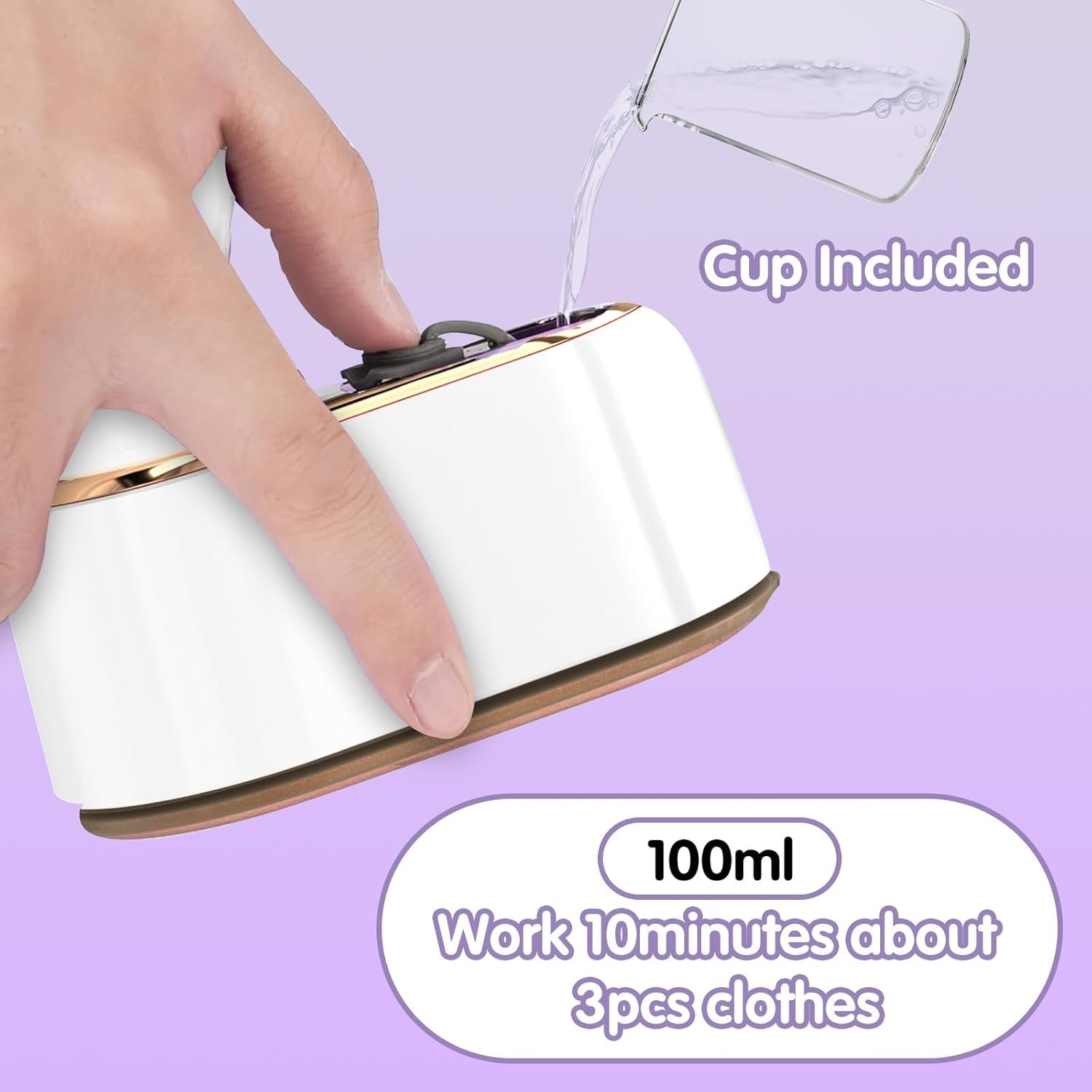 Travel Steamer Iron for Clothes Mini - Portable Ironing Machine Travel Small Size Portable Steamer Travel College Dorm Home Essentials Steamer for Clothes(White) - Image 6