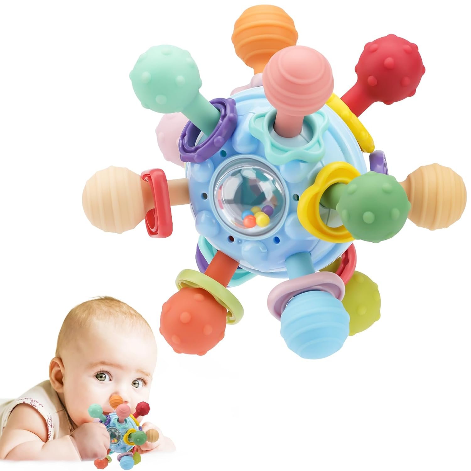 Baby Montessori Sensory Toys for 0-6 6-12 Months, Baby Teether Teething Toys for Babies 0 3 6 9 12 18 Months, Newborn Infant Learning Developmental Toys Gifts for 1 2 Year Old Boys Girls - Image 2