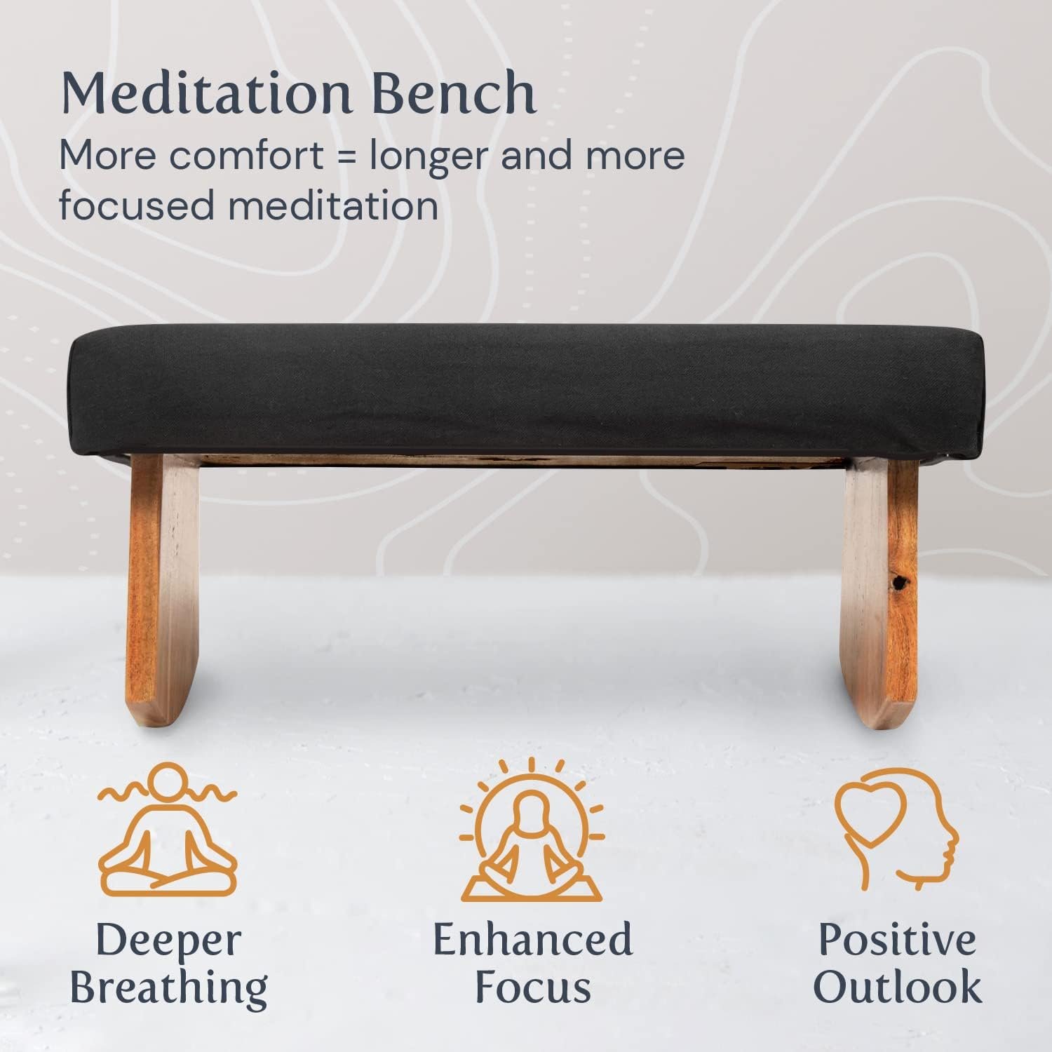 Meditation Bench (NAT. White), Seiza, Sustainable Acacia Wood with Curved Bottom Edges for The Perfect Posture, Meditation Stool, Prayer Bench, Meditation Chair, Yoga Stool - Image 7