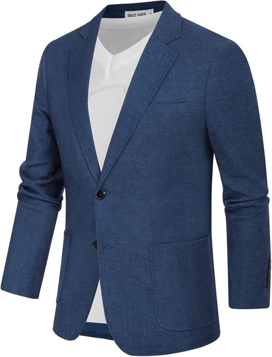 GRACE KARIN Men's Casual Blazer Suit Jackets 2 Button Lightweight Sport Coats - Image 3