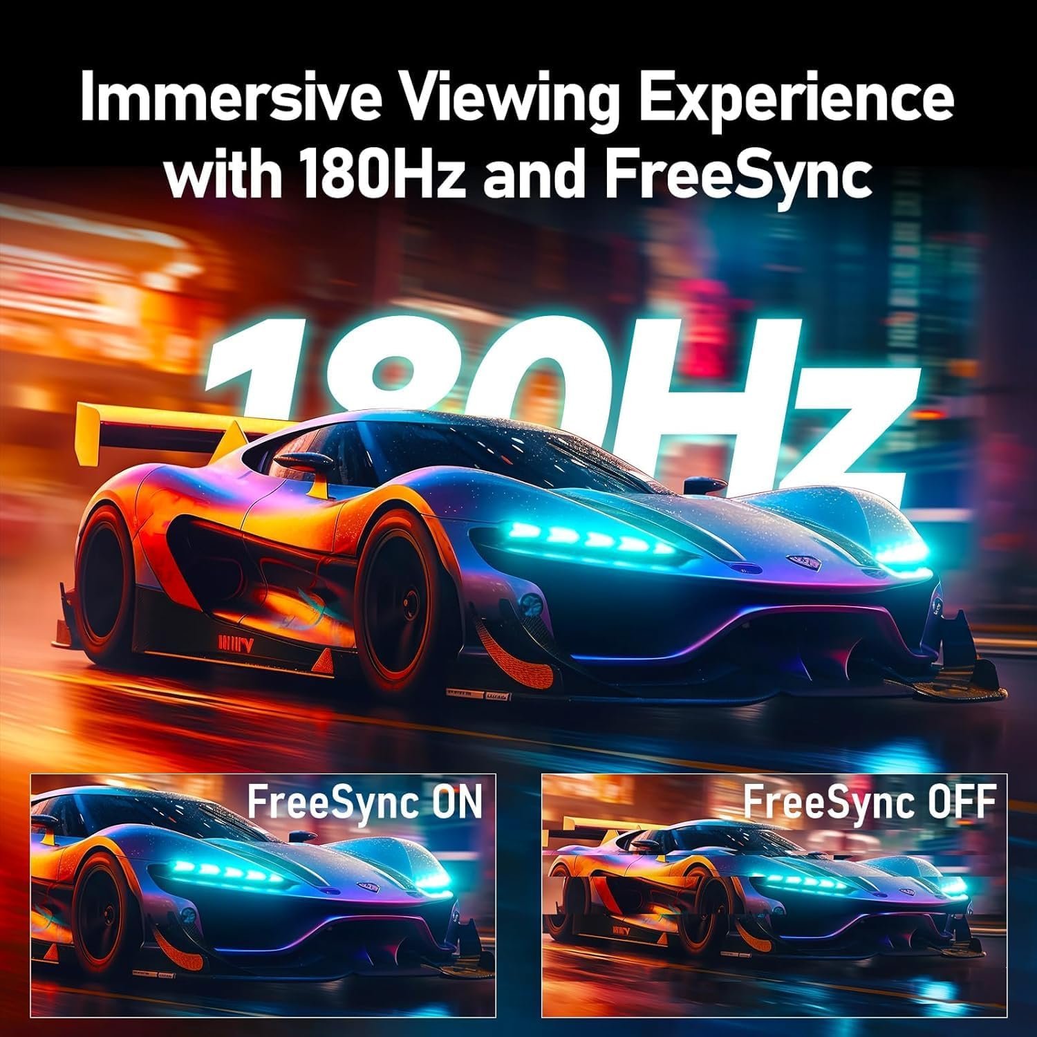 ZZA Gaming Curved Monitor 27 Inch,PC Monitors 180Hz|165Hz|144Hz|1ms,27 Inch Curved Monitor 1500R|FHD|1080P| 90% DCI-P3|100% sRGB,Computer Monitor FreeSync|HDR|Low Blue Light| HDMI|DP| VESA - Image 6