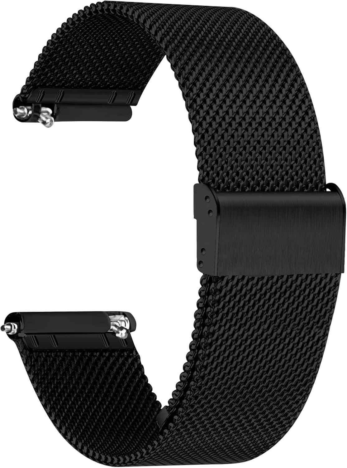 TStrap Mesh Watch Band Metal - Black Quick Release Watch Bands for Men Women - Stainless Steel Smart Watches Strap Bracelet Replacement - 10mm 12mm 14mm 16mm 18mm 20mm 22mm - Image 2