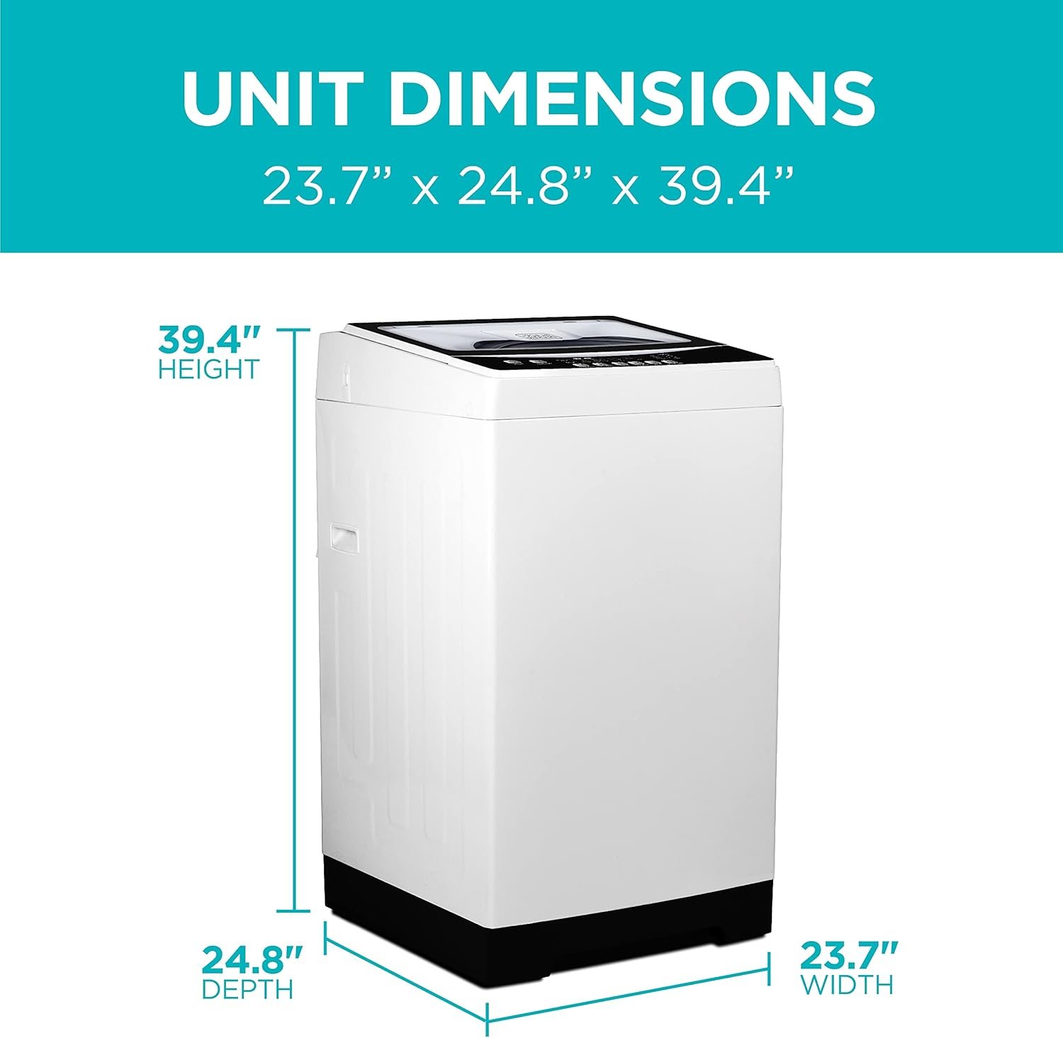 BLACK+DECKER 3.0 Cu. Ft. Portable Washer, 26.5 lb. Capacity Washing Machine, 6 Cycles, Quick Connect Sink Adapter and Drain Hose Included, Transparent Lid & LED Display, BPW30MW, White - Image 6