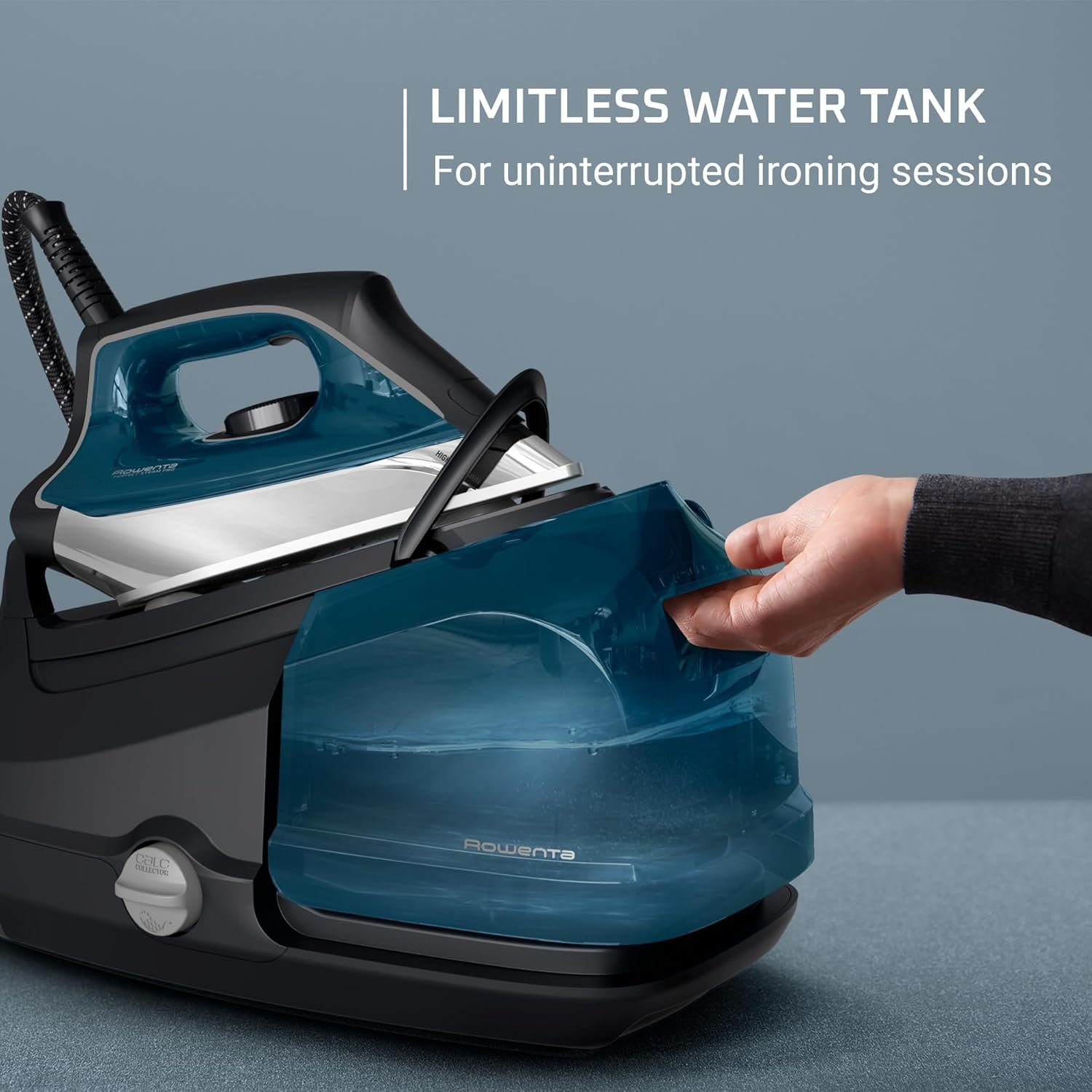 Rowenta, Iron, Stainless Steel Soleplate Professional Steam Station for Clothes, 1.1L Removable Tank, Fast Heat Up, 1800 Watts, Blue Clothes Iron, DG8624 - Image 7