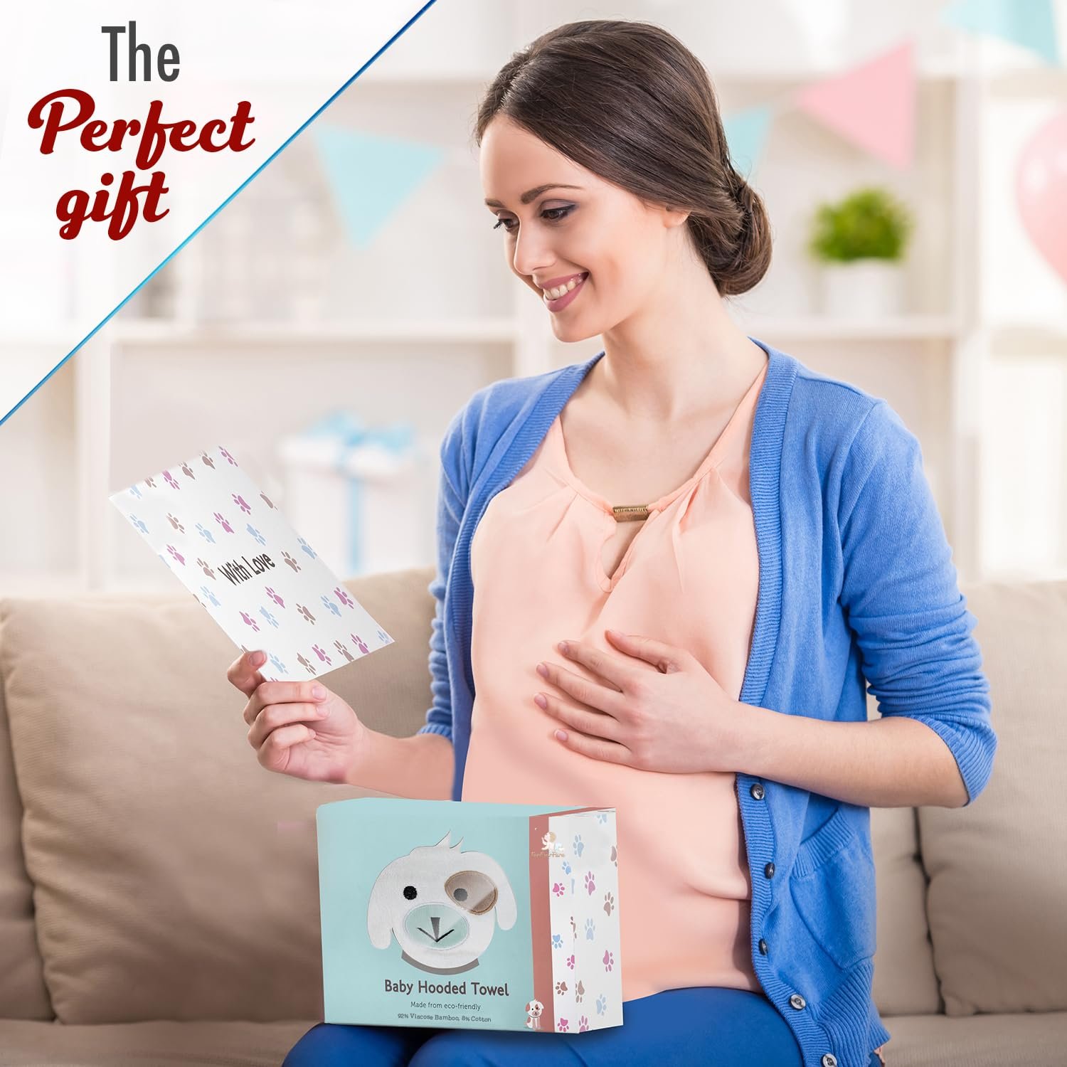 Premium Baby Towels with Hood - Ultra Soft, Absorbent Viscose Made of Bamboo, Extra Large 35 x 35 Inches, for Boys and Girls, Newborn Shower Gift, White - Image 10