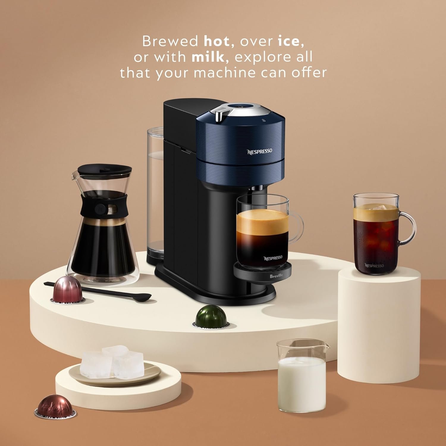 Nespresso Vertuo Next Coffee and Espresso Maker by Breville, Navy - Image 6