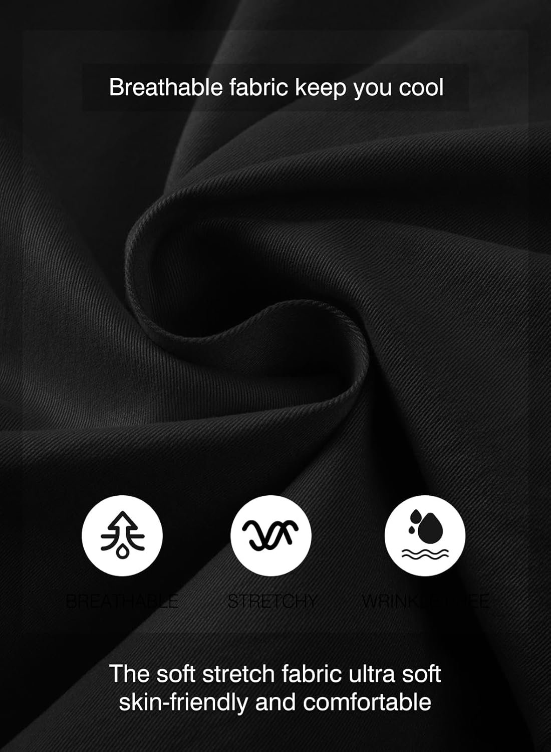 JMIERR Mens Casual Shorts - Cotton Drawstring Summer Beach Stretch Twill Chino Golf Shorts - Image 5