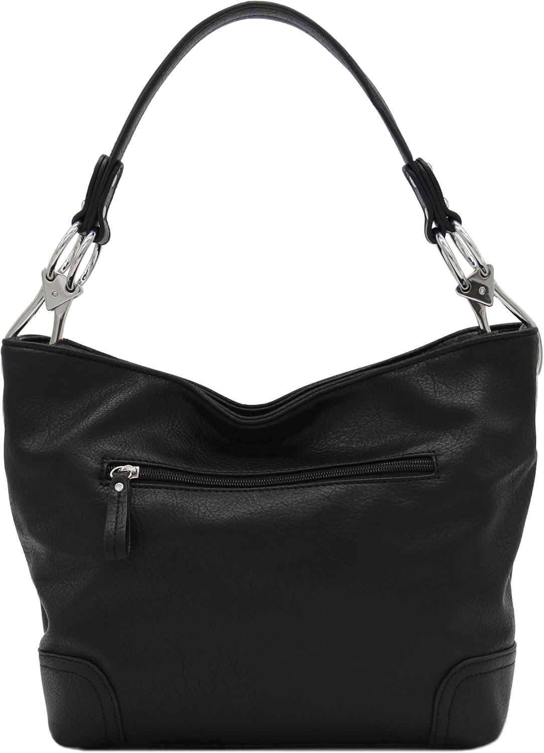 Hobo Shoulder Bag with Big Snap Hook Hardware - Image 6