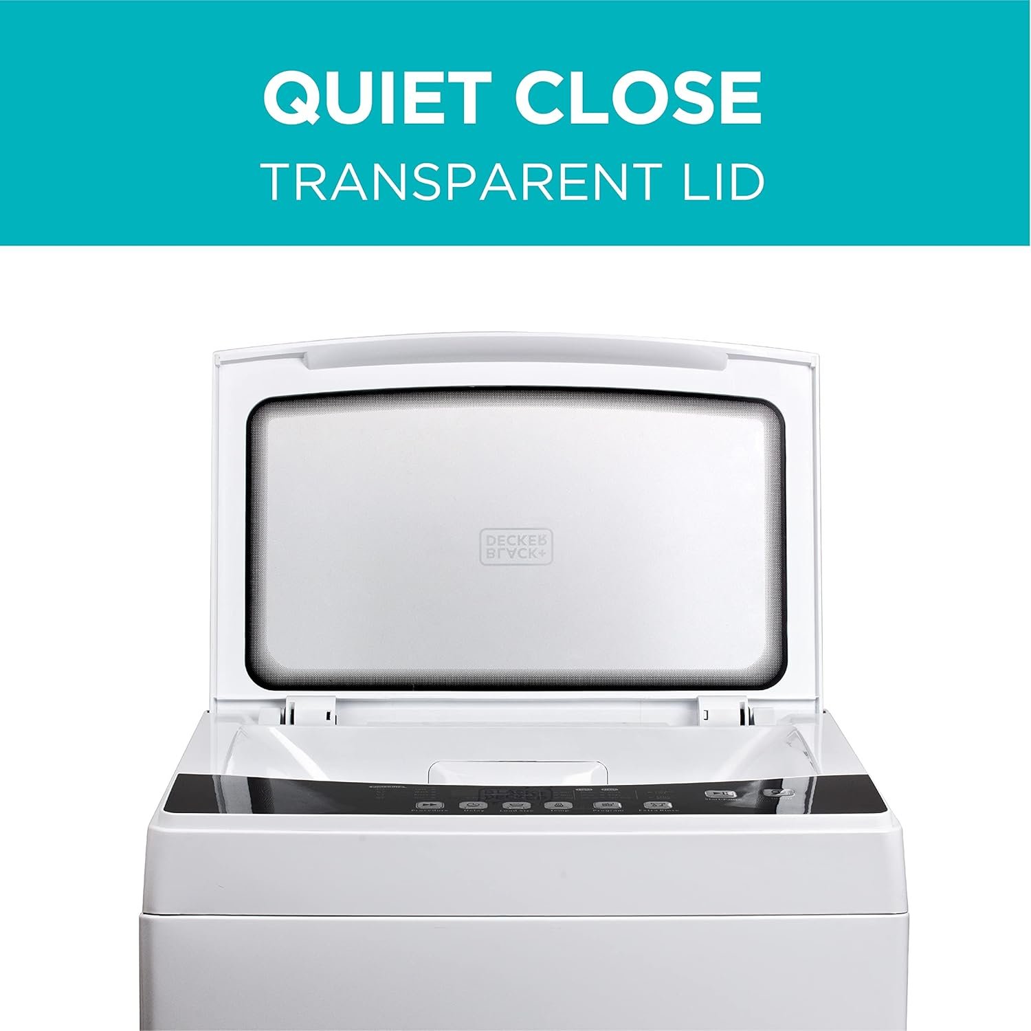 BLACK+DECKER 3.0 Cu. Ft. Portable Washer, 26.5 lb. Capacity Washing Machine, 6 Cycles, Quick Connect Sink Adapter and Drain Hose Included, Transparent Lid & LED Display, BPW30MW, White - Image 4