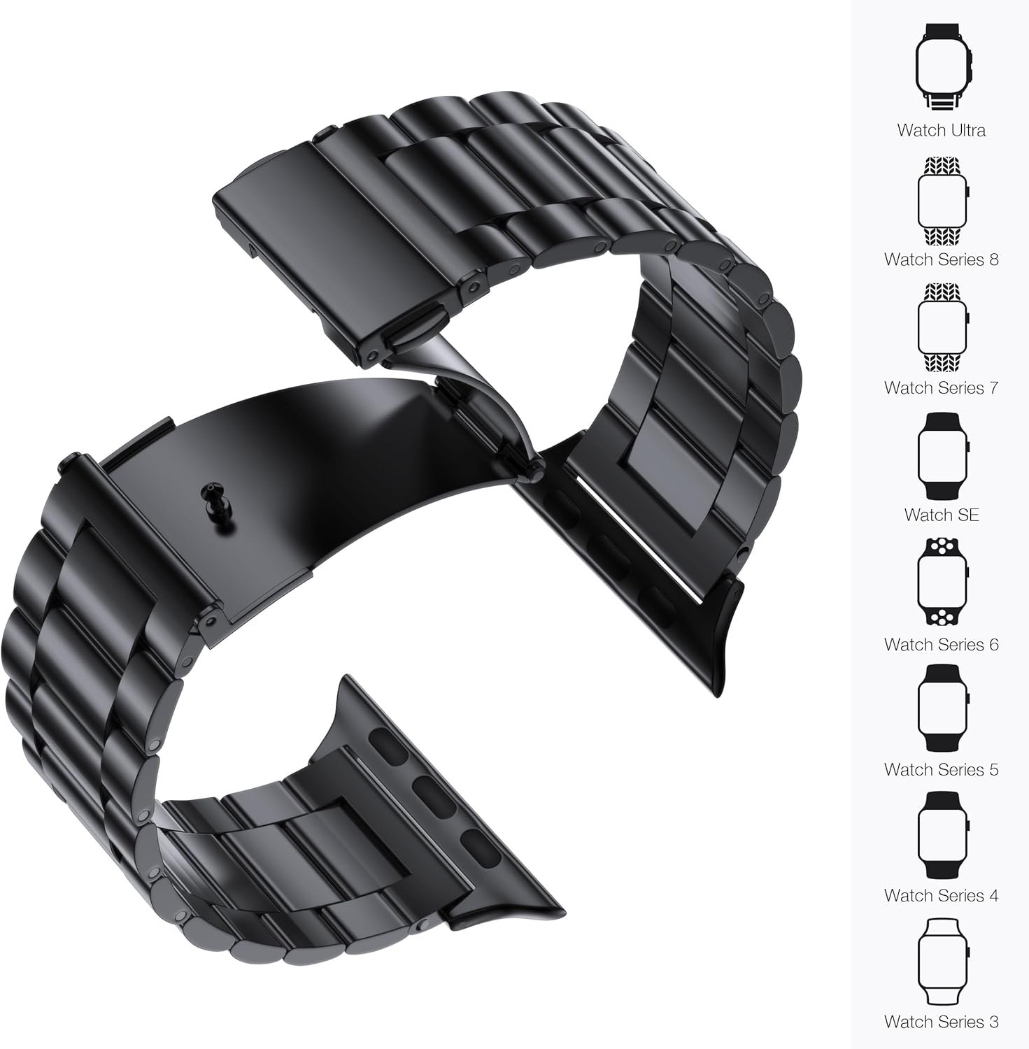 EPULY Metal Band Compatible with Apple Watch Band 49mm 46mm 45mm 44mm 42mm 41mm 40mm 38mm Men & Women, Business Stainless Steel Strap for iWatch Bands Ultra 2, SE, Ultra Series 9 8 7 6 5 4 3 2 1 - Image 8
