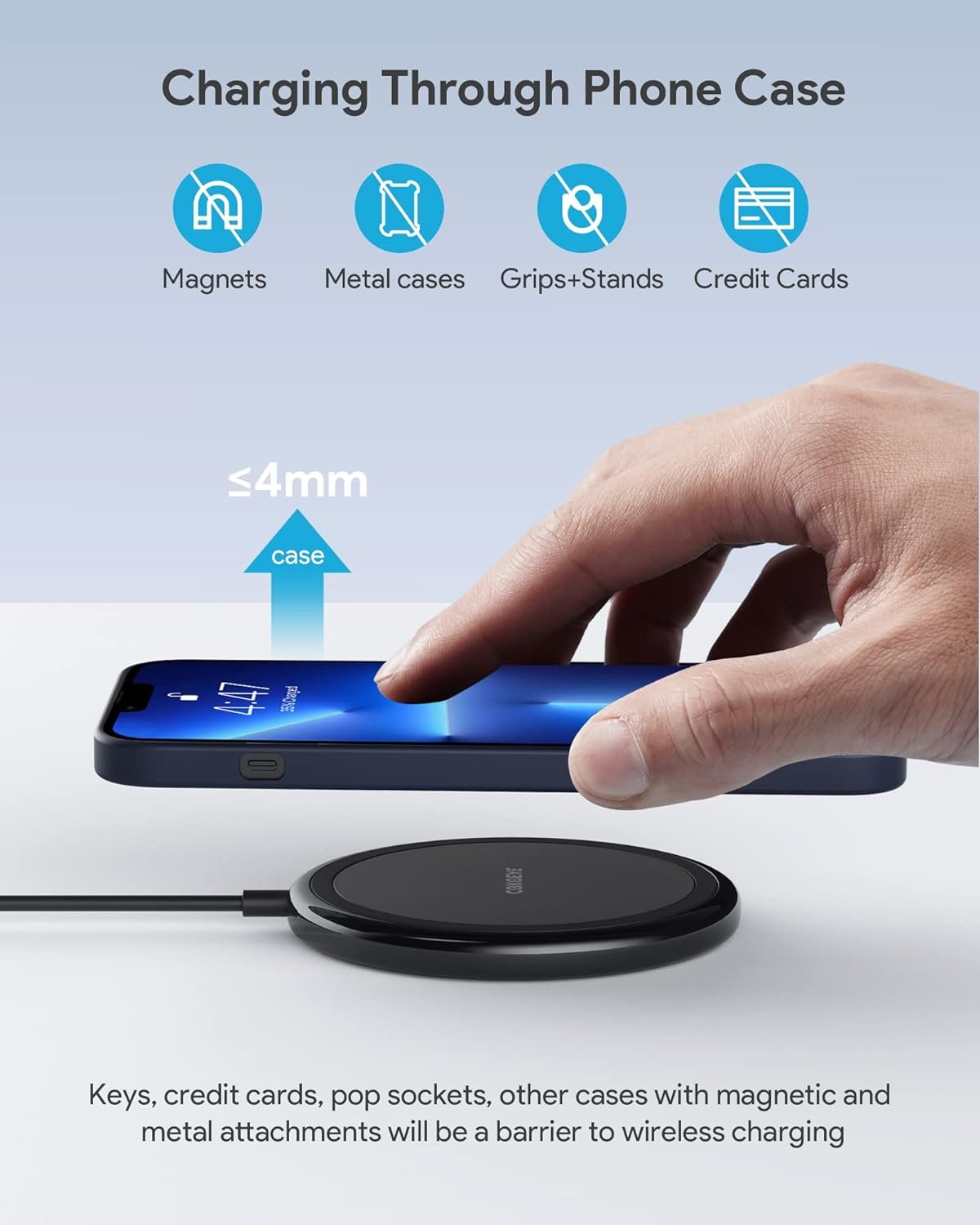 Wireless Charger, 15W Max Fast Wireless Charging Pad 2-Pack Compatible with iPhone16/16Plus/16Pro /16ProMax/iPhone15/15Pro/15Plus/14/13/12/Samsung S24 /S24Ultra/S23Ultra/S22/S21,AirPods Pro 2 - Image 5