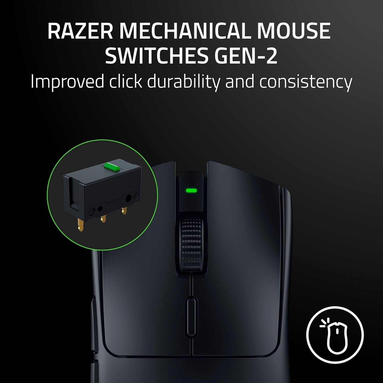 Razer Viper V3 HyperSpeed Wireless Esports Gaming Mouse: 82g Lightweight - Up to 280 Hr Battery - 30K DPI Optical Sensor - Gen-2 Mechanical Switches - 8 Programmable Controls - Classic Black - Image 6