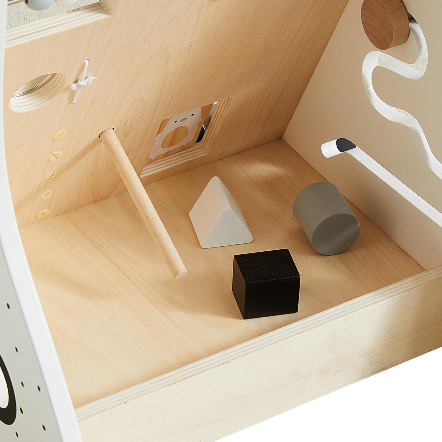 Beright Wooden Baby Walker Push and Pull Learning Activity Walker Kids’ Activity Toy Multiple Activities Center Develops Motor Skills & Stimulates Creativity (Natural) - Image 8