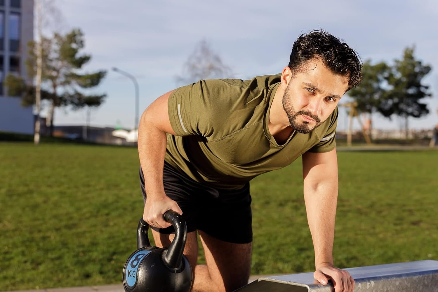 frueo Men's 3 Pack Workout Shirts Quick Dry Moisture Wicking Short Sleeve Mesh Athletic T-Shirts - Image 3