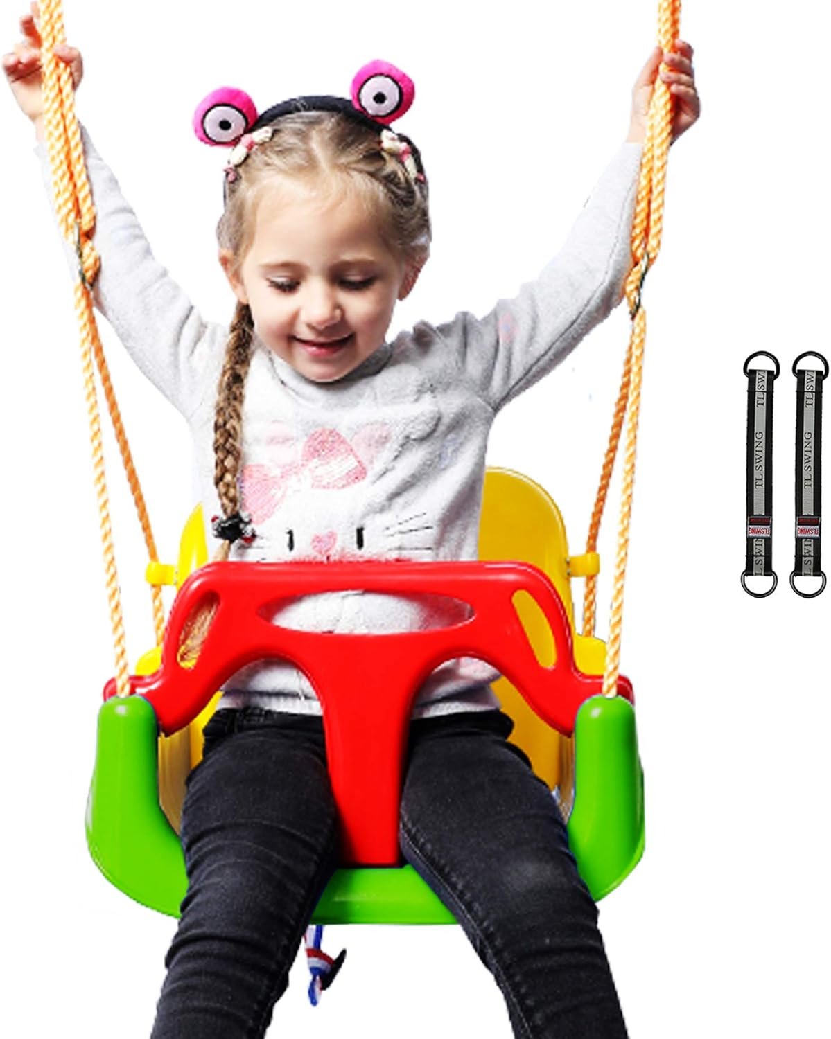 RedSwing 3-in-1 Baby Swing Seat, Toddler Swing, Anti-Flip Snug & Secure Detachable Infants to Teens Kids Swing Seat for Outside Playground, Green - Image 2