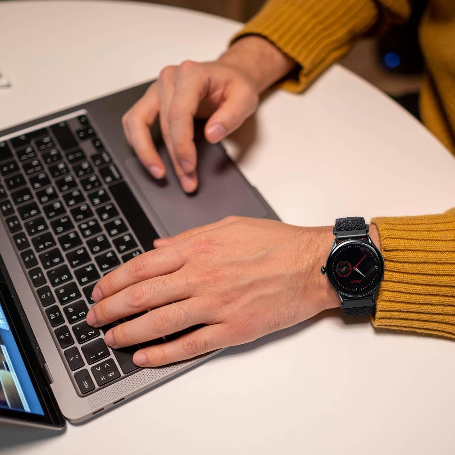 WOCCI 22mm Braided Nylon Watch Band for Men and Women, Quick Release, Black Stainless Steel Buckle (Black) - Image 7