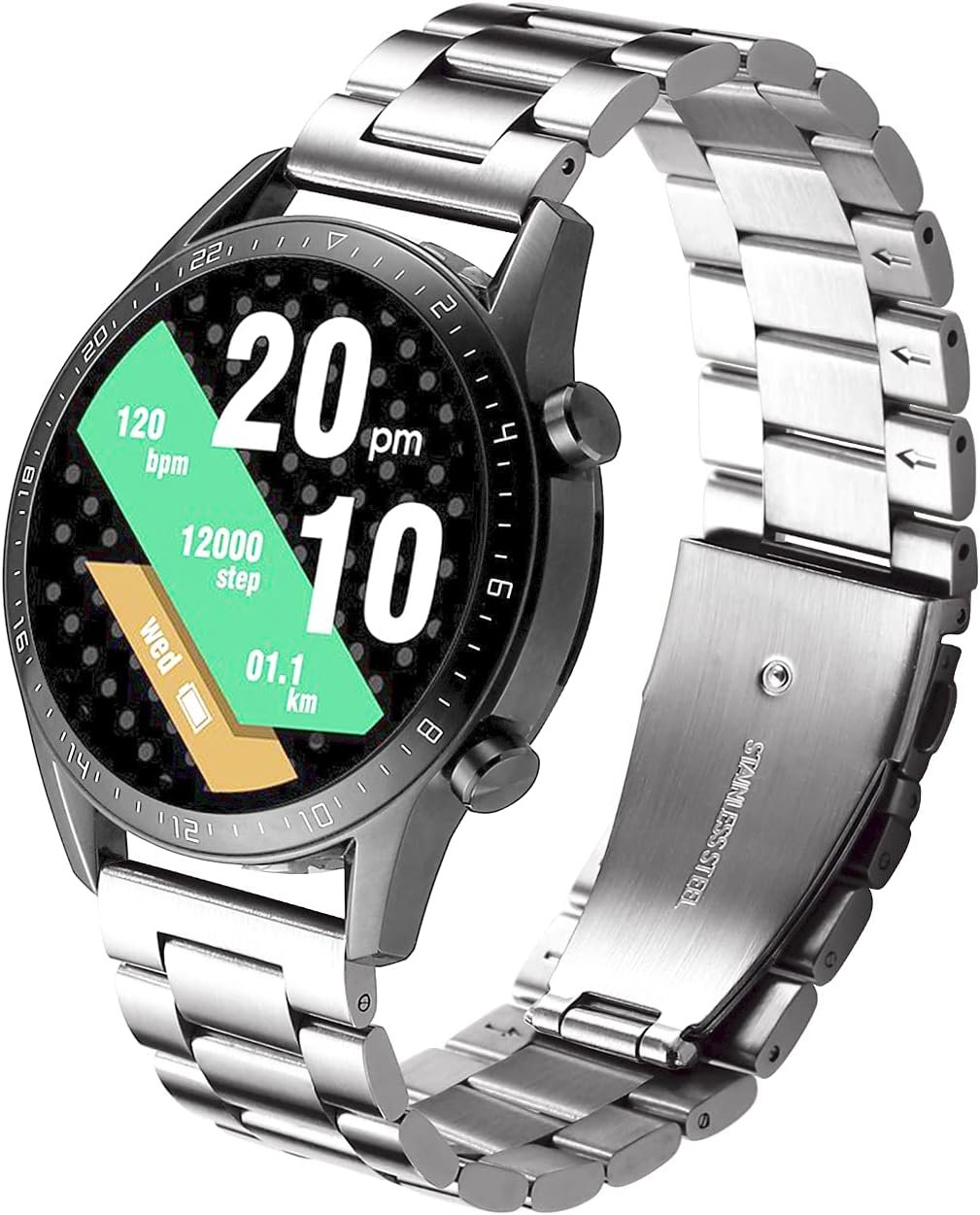 Moran Stainless Steel Watch Band Quick Release Replacement Metal Strap 20mm 22mm for Men Women (Silver+Folding Clasp, 22mm) - Image 3