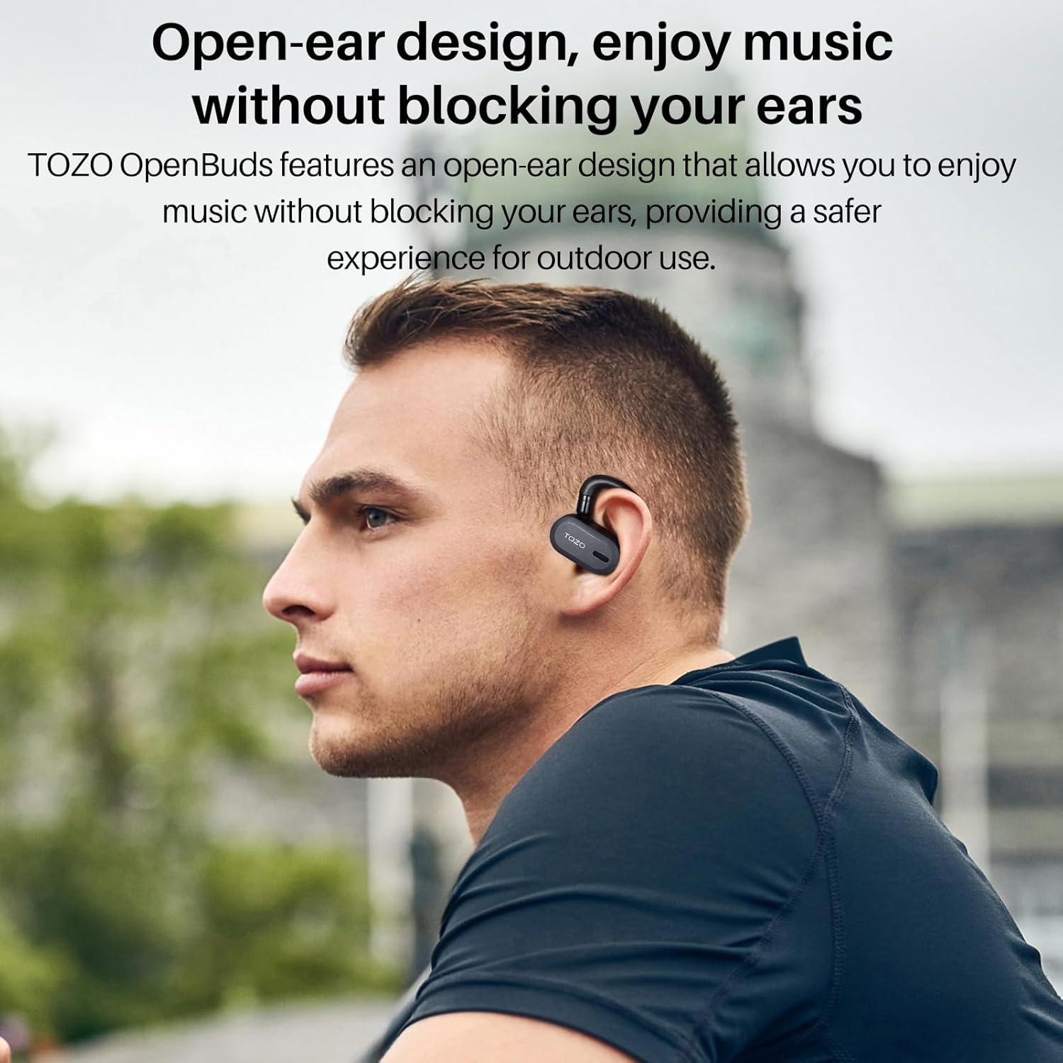 TOZO O2 True Open Ear Wireless Headphones Lightweight with Multi-Angle Adjustment, Bluetooth 5.3 Earbuds with Dual-Axis Design for Long-Lasting Comfort, Crystal-Clear Calls for Driving, Black - Image 5