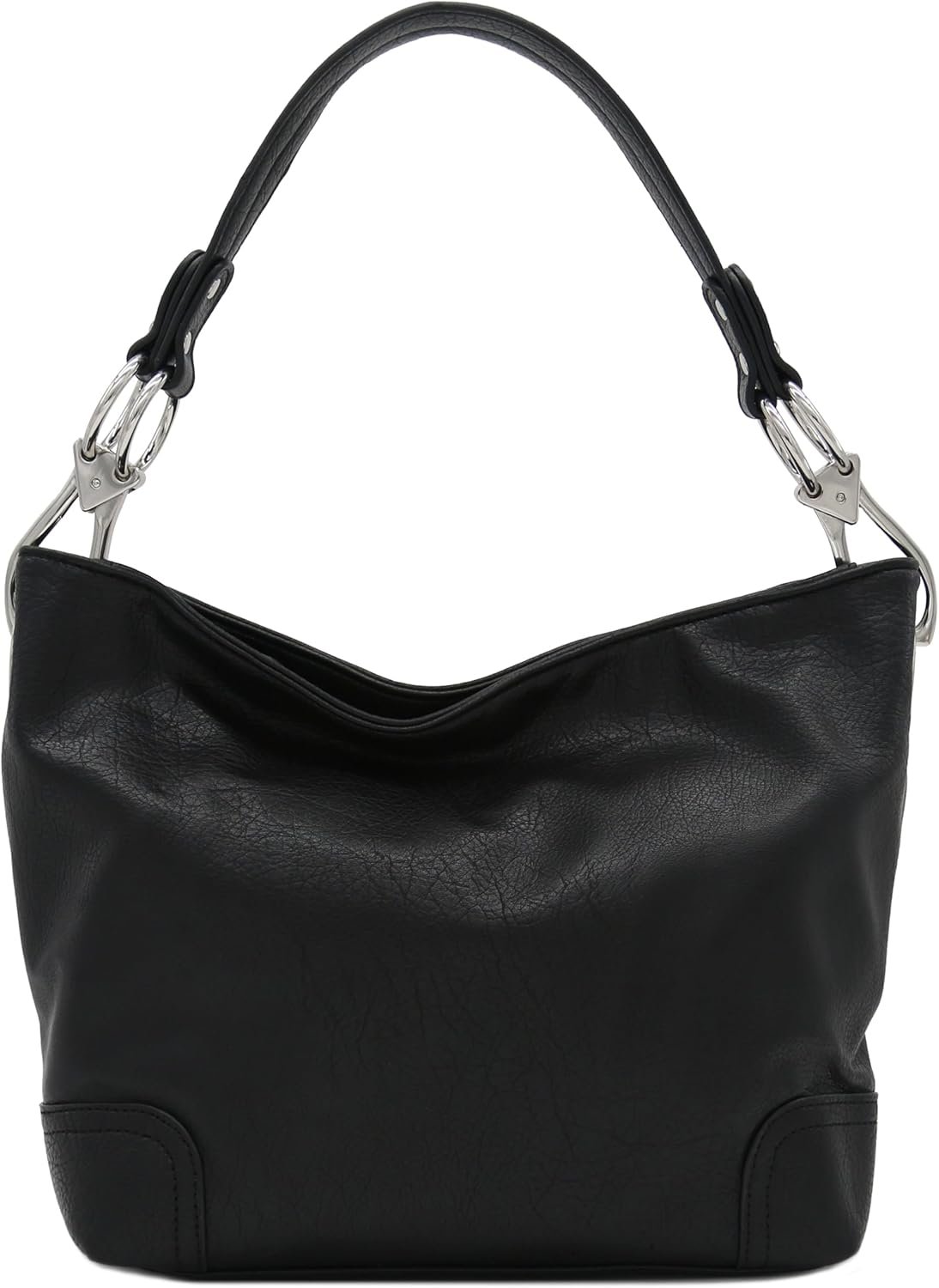Hobo Shoulder Bag with Big Snap Hook Hardware - Image 3